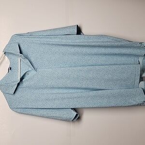 PETER MILLAR crown crafted szXXL blue flower print no wrinkle short sleeve shirt